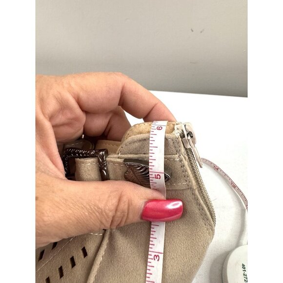 Boho Coastal Block Heel Sandals 42 10 Laser Cut Geo Ankle Cuff Neutral Western - Picture 12 of 15